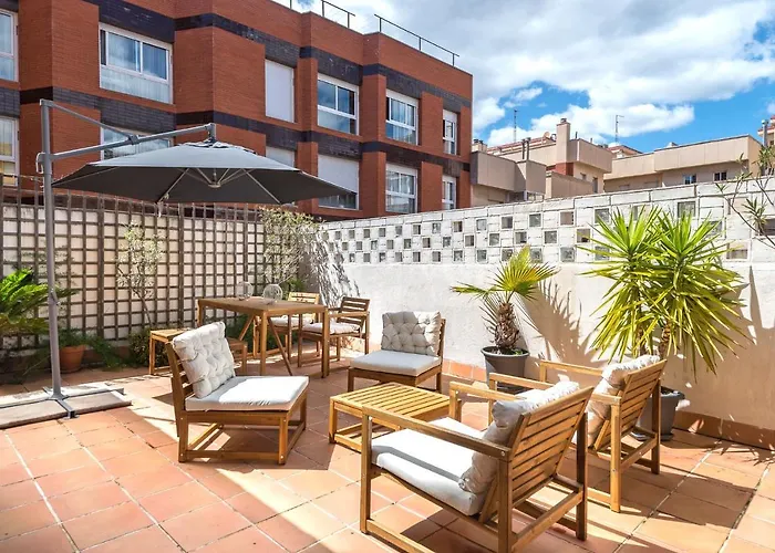 With Terrace A Step Away From Montjuic,